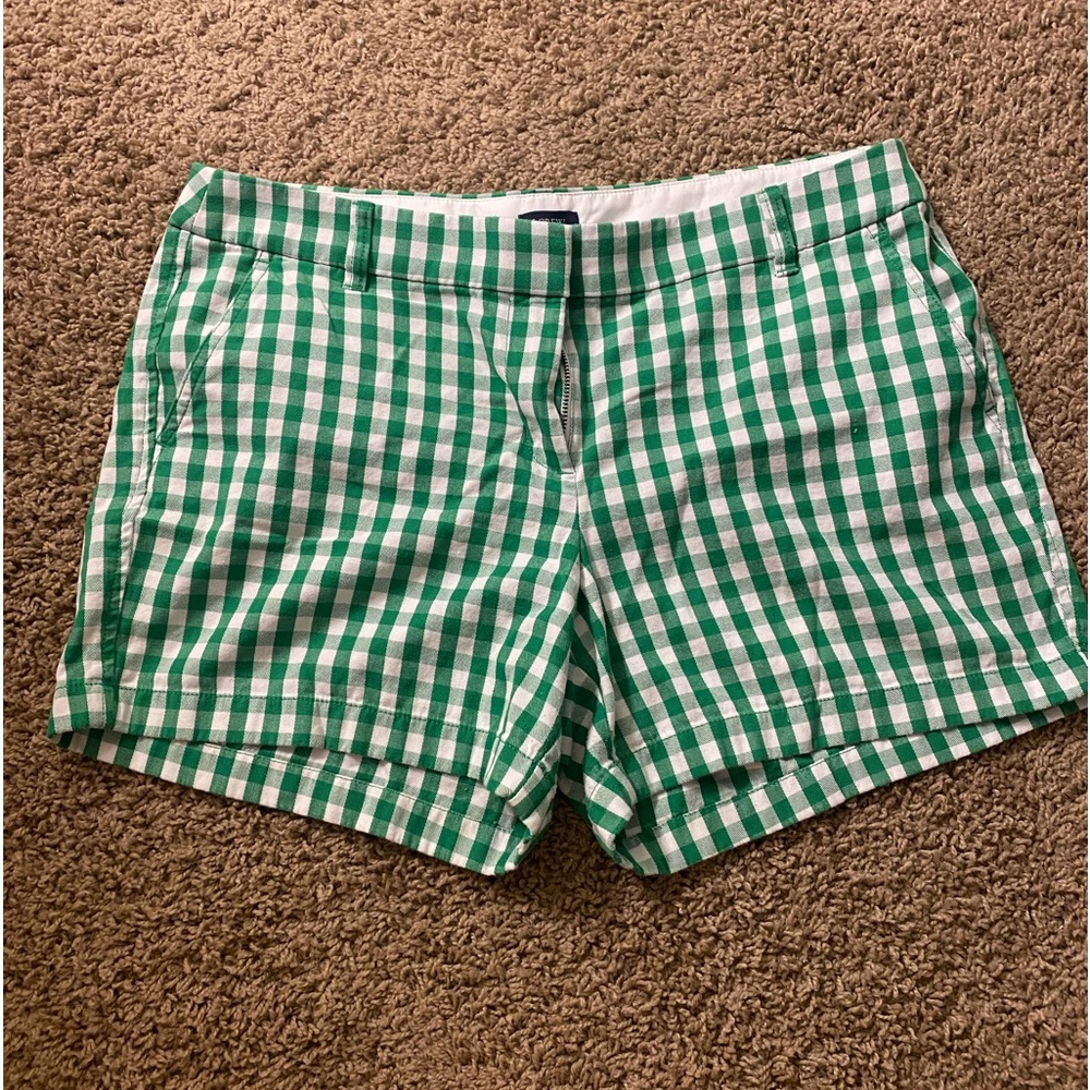 JCREW Green Gingham Shorts